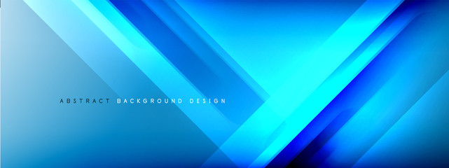 Obraz premium Motion concept neon shiny lines on liquid color gradients abstract backgrounds. Dynamic shadows and lights templates for text