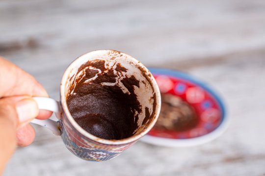 Turkish Coffee Fortune On The Wooden Background