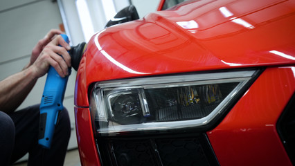 Car in garage, service, car salon.