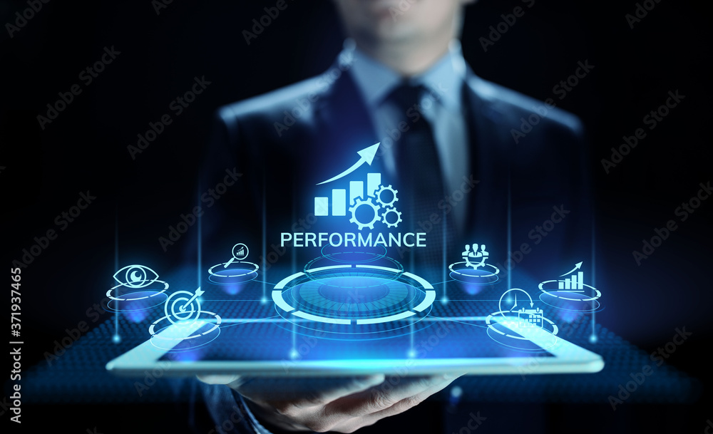 Poster kpi key performance indicator increase optimisation business and industrial process.