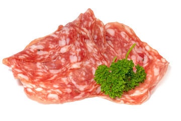 In hauchdünne Scheiben geschnittene, italienische Edelsalami