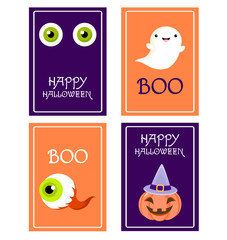 Collection of vector Halloween cards