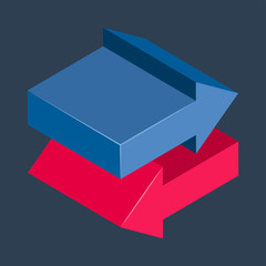 Banking & finance, Arrows direction, Isometric 3D icon.