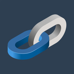 Banking & finance, Chain connect, Isometric 3D icon.