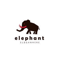 Simple Flat Elephant Logo Design Vector