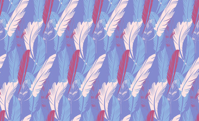 Beautiful Feather pattern seamless design background vector.