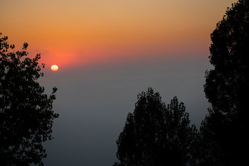 Sunset ocean horizon sky clouds sunset landscape