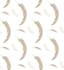 Beautiful Feather pattern seamless design background vector.
