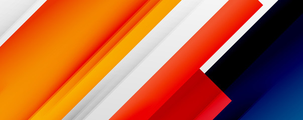 Geometric abstract backgrounds with shadow lines, modern forms, rectangles, squares and fluid gradients. Bright colorful stripes cool backdrops