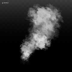 Fog or smoke isolated transparent special effect. White vector cloudiness, mist or smog background. Vector illustration