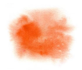 Bright red watercolor stain with wash, brush watercolour paint stroke
