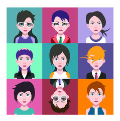 People avatars, Vector women, men avatar