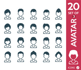 People avatars, Vector women, men avatar