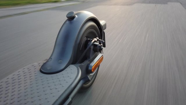 Drive and brake from an e scooter or electric roller rear wheel view.