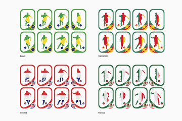 Group A teams in a form of cards