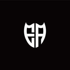 Initial E A letter with shield modern style logo template vector