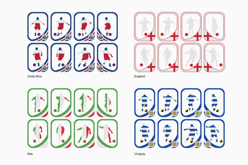 Group D teams in a form of cards