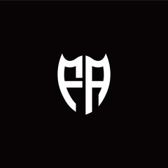 Initial F A letter with shield modern style logo template vector