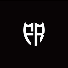 Obraz premium Initial F R letter with shield modern style logo template vector