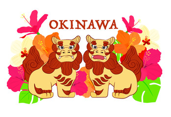 夏の沖縄シーサー