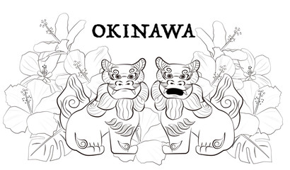 夏の沖縄シーサー