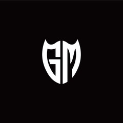Initial G M letter with shield modern style logo template vector