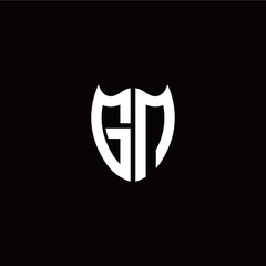 Initial G N letter with shield modern style logo template vector