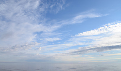 Blue sky and clouds.
