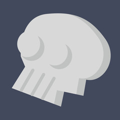 Abstract skull on a gray background. Flat vector illustration bone for halloween.