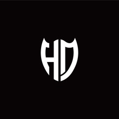 Initial H D letter with shield modern style logo template vector