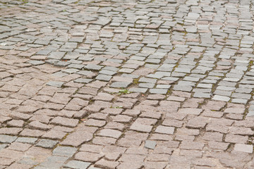 uneven paving stones in the old town