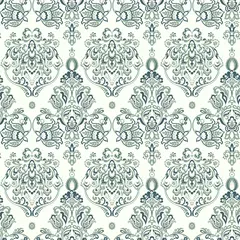 Outdoor-Kissen Vector floral wallpaper. Classic Baroque floral ornament. Seamless vintage pattern © antalogiya