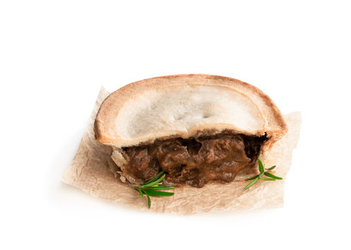 Pukka pie pasty isolated on white