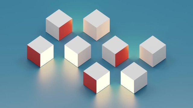 Abstract Cube Motion Graphic. Modern Geometric Animation