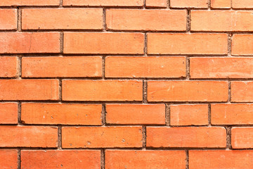 Brickwork background. Old brick wall texture of red color.