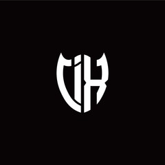 Initial I X letter with shield modern style logo template vector