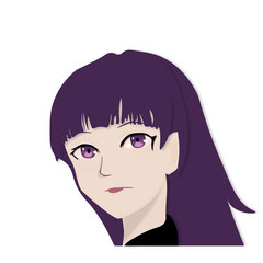 Beautiful face anime girl female head