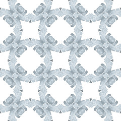 Watercolor ikat repeating tile border. Black and 