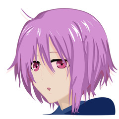 Beautiful face anime girl vector