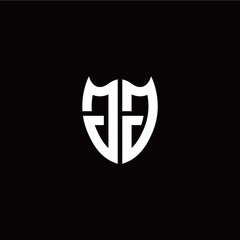 Initial J J letter with shield modern style logo template vector