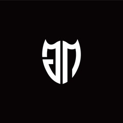 Initial J N letter with shield modern style logo template vector