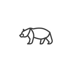 Bear, side view line icon. linear style sign for mobile concept and web design. Walking bear outline vector icon. Symbol, logo illustration. Vector graphics