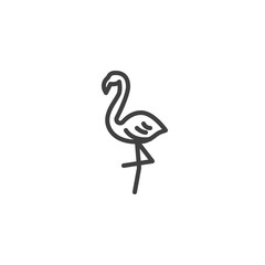 Flamingo, bird line icon. linear style sign for mobile concept and web design. Flamingo, side view outline vector icon. Symbol, logo illustration. Vector graphics