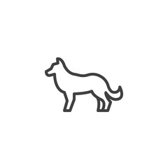 Fototapeta premium Fox, animal line icon. linear style sign for mobile concept and web design. Fox side view outline vector icon. Symbol, logo illustration. Vector graphics
