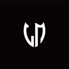 Initial L N letter with shield modern style logo template vector