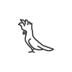 Parrot bird line icon. linear style sign for mobile concept and web design. Cockatoo parrot outline vector icon. Symbol, logo illustration. Vector graphics