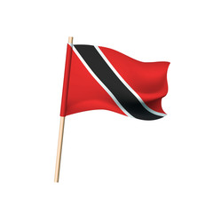 Trinidad and Tobago flag. Diagonal black stripe with two white stripes at the edges on red background. Vector illustration