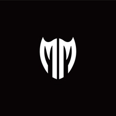 Initial M M letter with shield modern style logo template vector