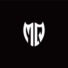 Initial M Q letter with shield modern style logo template vector