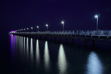Brisbane Shorncliffe pier night lights